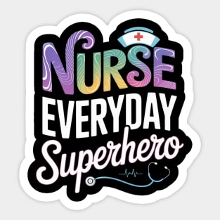 Nurse Every Day Superhero Coloring Sticker